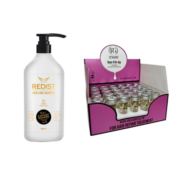 Mască de păr lichidă fiolă tratament Redist 13 ml × 30 bucăți + CADOU: 
Samponul Redist Professional 12 in 1 Expert 1000 ml - Redist
