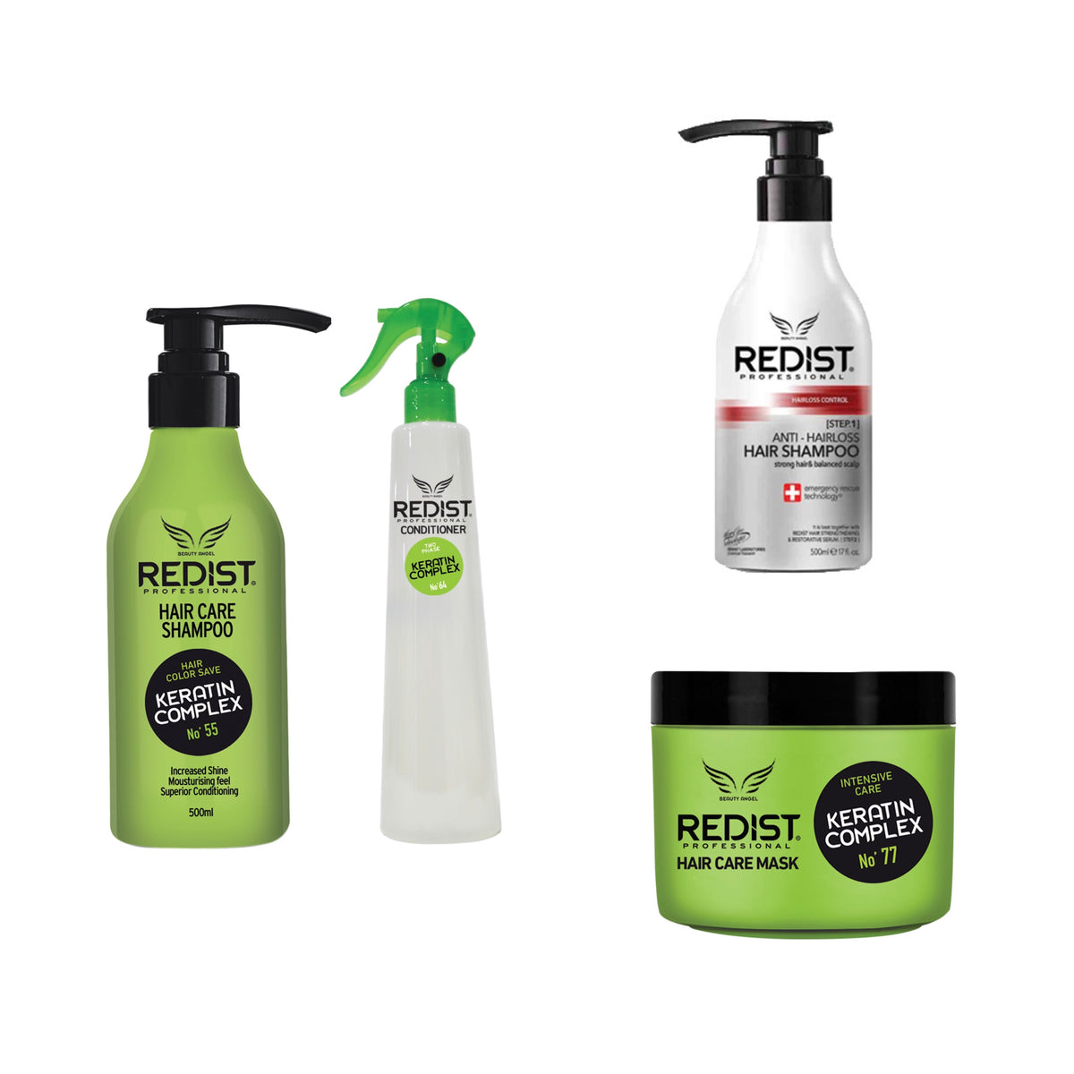 Pachet împotriva caderii parului pentru parul fin cu tendința de ingrasare 500 ml - Redist