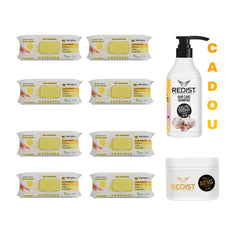 Şerveţele umede pentru multi suprafeţe cu bicarbonat, oțet și lămâie Deep Fresh 100 de bucăți × 8 pachete + Cadou : Șampon usturoi și Mască 12 in 1 Expert