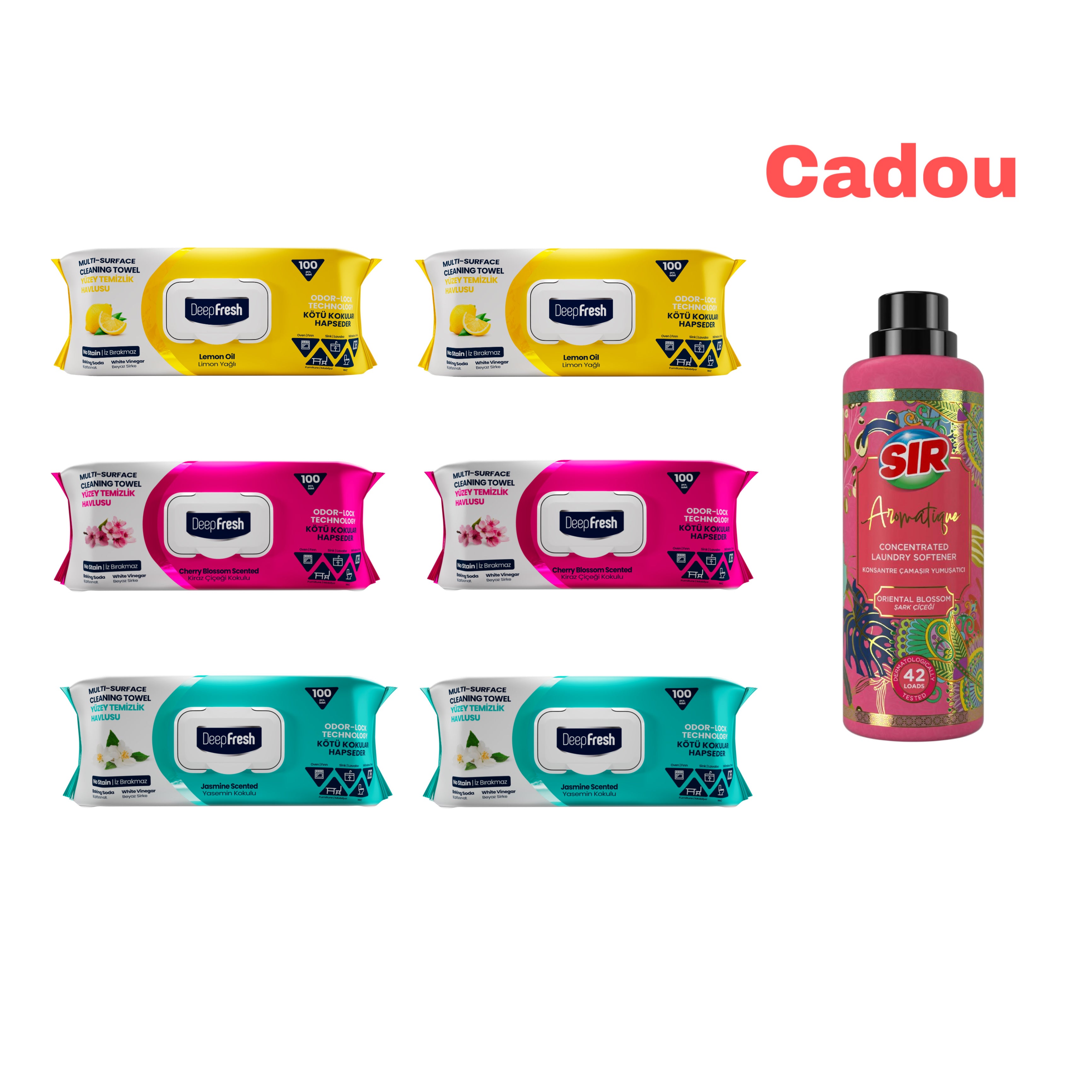 Pachet 6 șervețele Odor-Lock technology Deep Fresh + Cadou Balsam de rufe SIR Aromatique Concentrat Oriental Blossom
