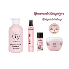 Pachet hidratare și volum Max Repair Pink + Spumă Volum și Șampon Uscat Redist Biotin + Cadou Stickere și inspiraționale