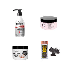 Pachet profesional împotriva căderii părului, creștere și regenerare : Samponul Anticadere Redist 500 ml + Masca cu extract de usturoi Redist + Capsule ser tratament scalp pentru cresterea si regenerarea parului cu Salvie 30 buc + Perie pentru masaj scalp - Redist