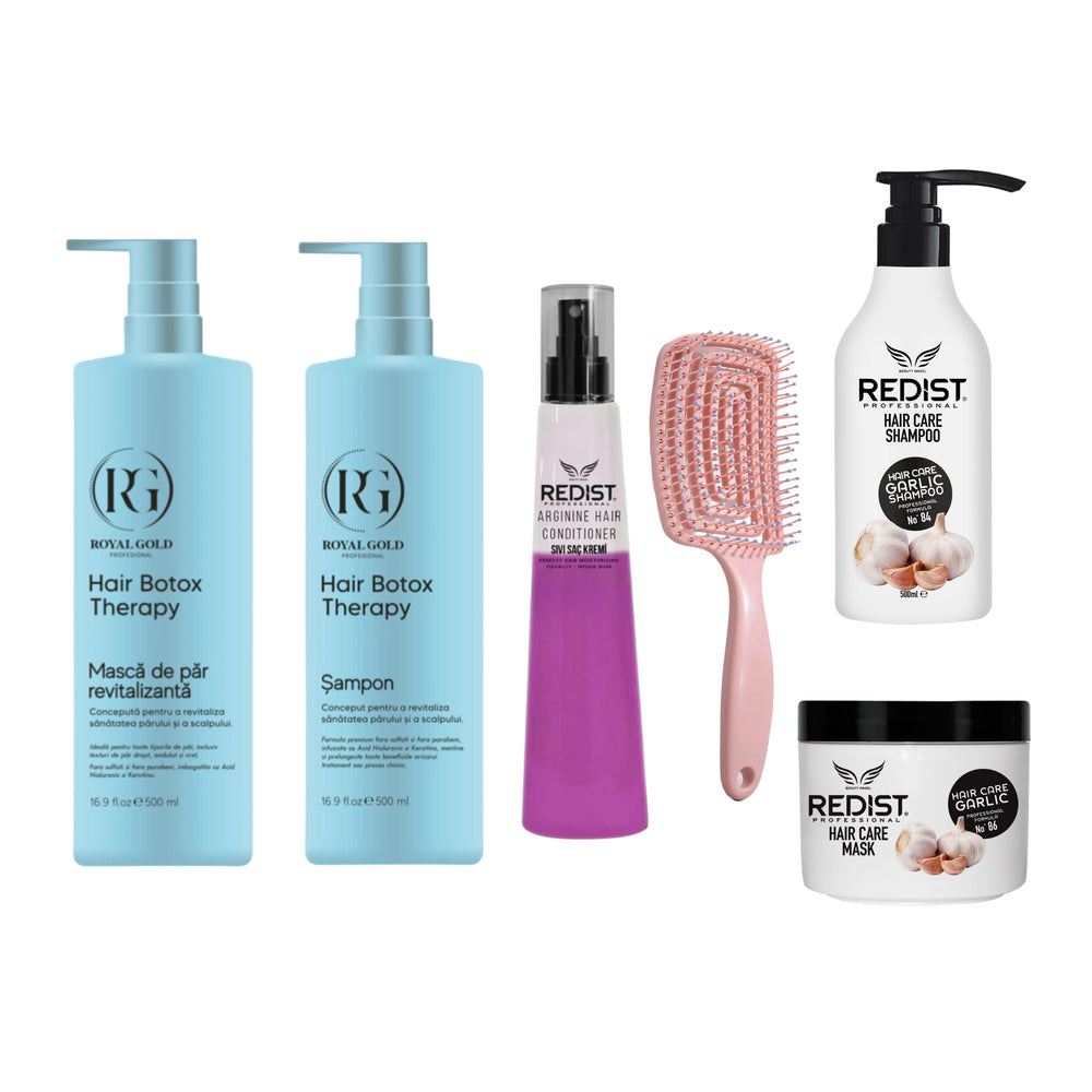 Pachet Hidratare Boto Therapy + Cadou: Kit Redist pentru creșterea și regenerarea părului cu extract de usturoi - Redist