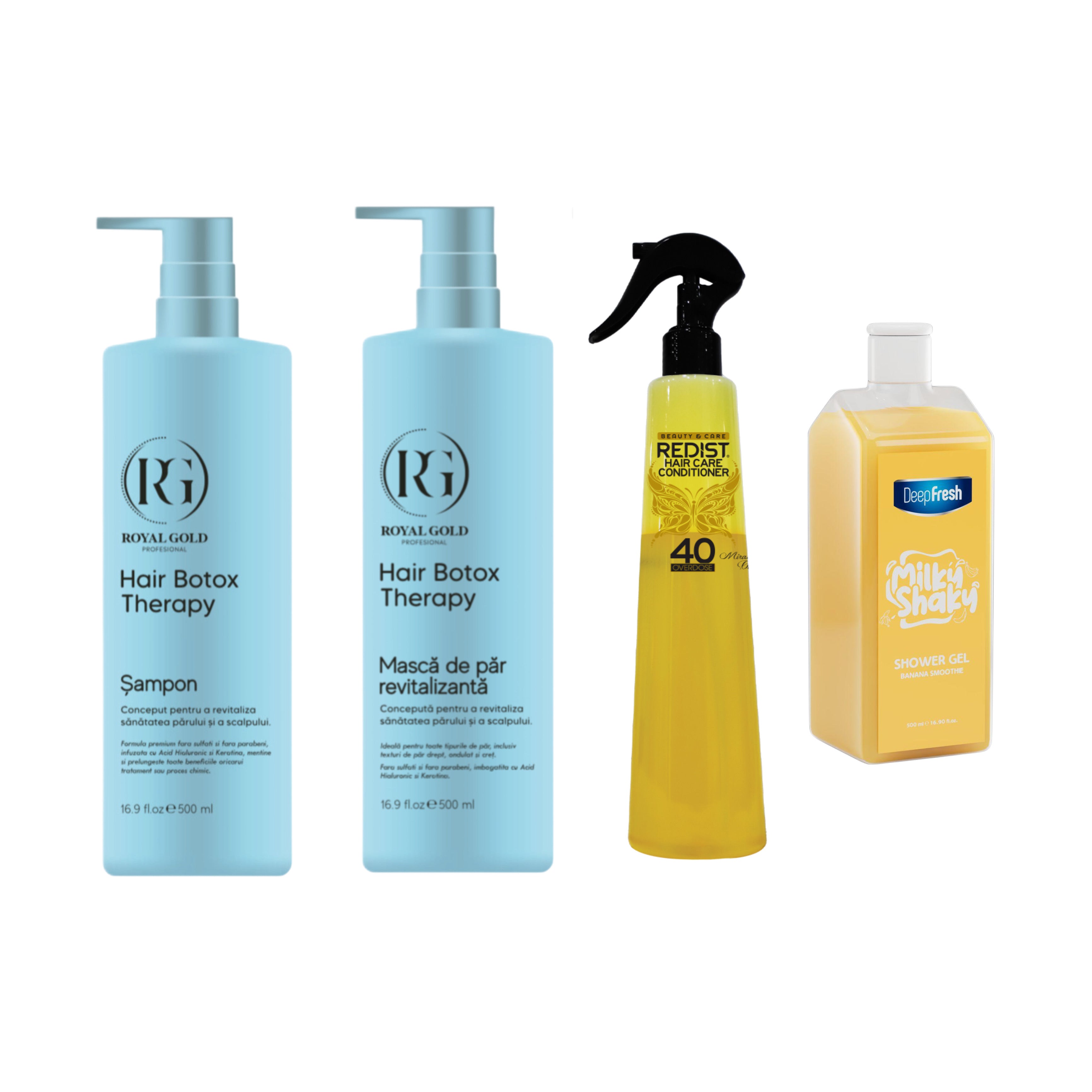 Kit Boto Therapy + Balsam cu protecție termică hidratant + Gel de duș Milky Shaky