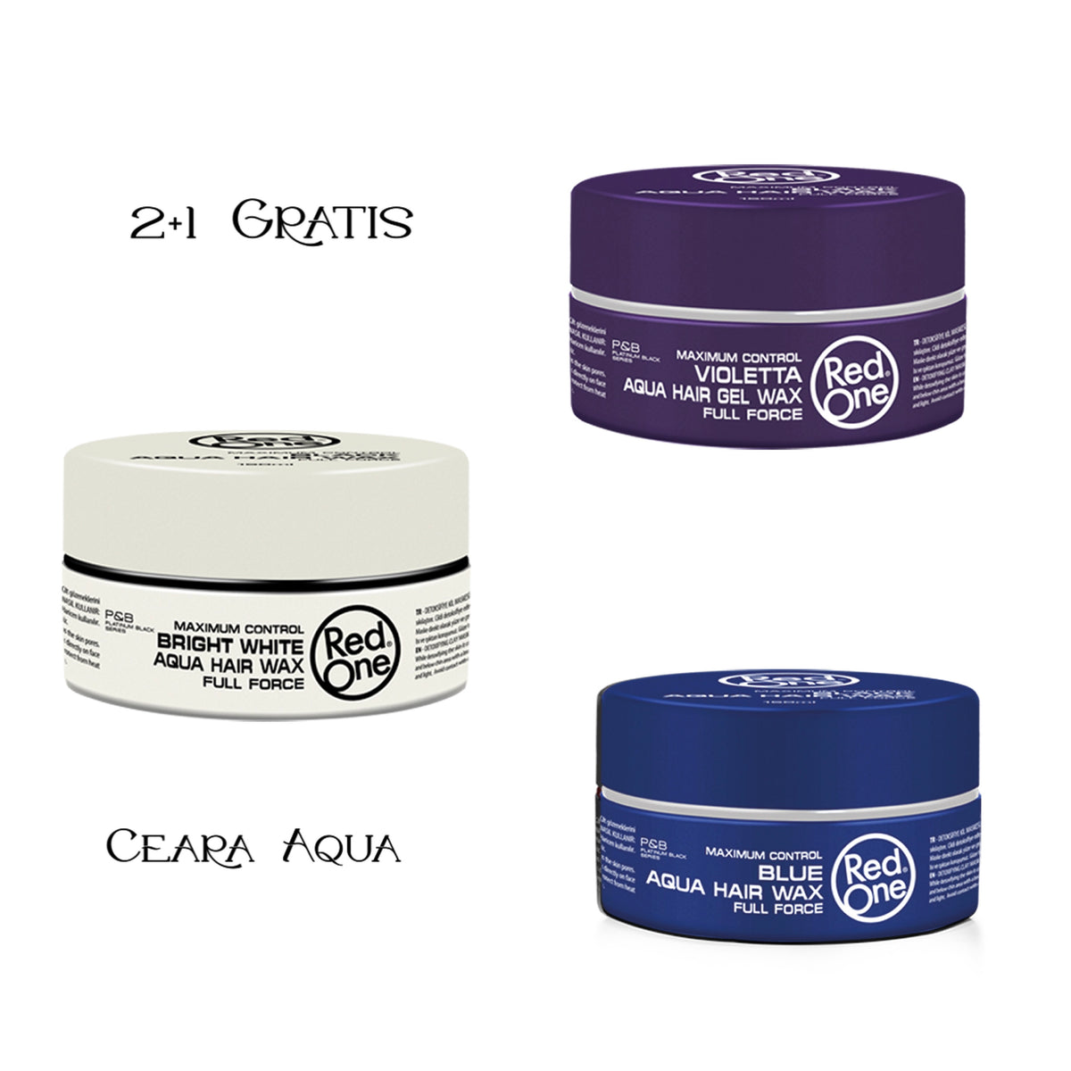 2+1 Gratis: Ceara profesională pentru par RedOne Aqua (White, Violet, Blue) - Redist