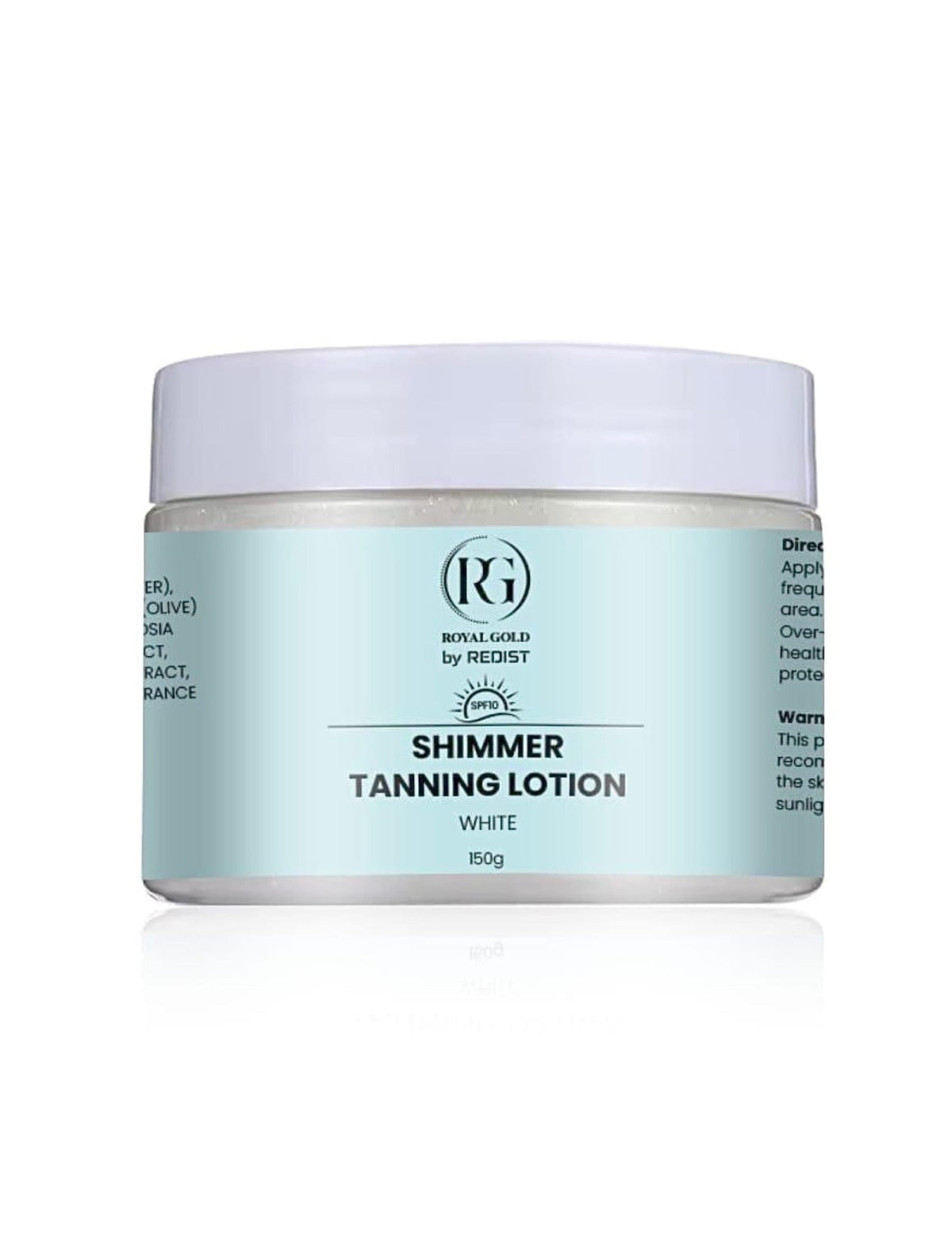 Shimmer Tanning Lotion SPF 10 Royal Gold by Redist, White, 150 g